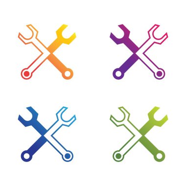 Ayarlar logo şablon vektör simgesi seti