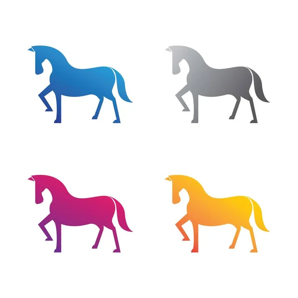 Paard Logo Template Vector Pictogram Set — Stockvector