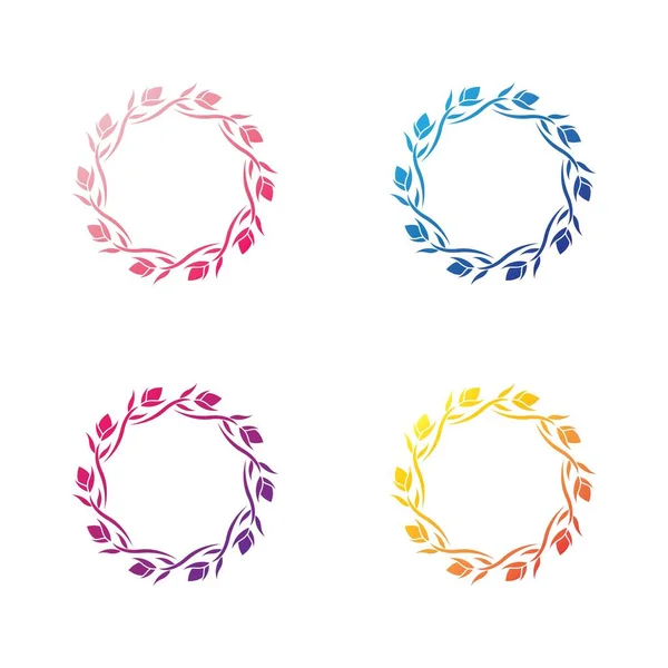 Logo Fleur Icône Vectorielle Set Design — Image vectorielle