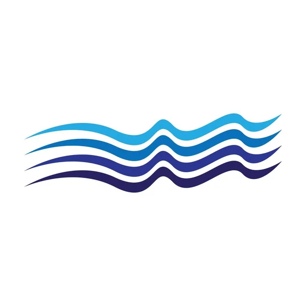Modelo Logotipo Onda Água Design Ícone Vetorial — Vetor de Stock