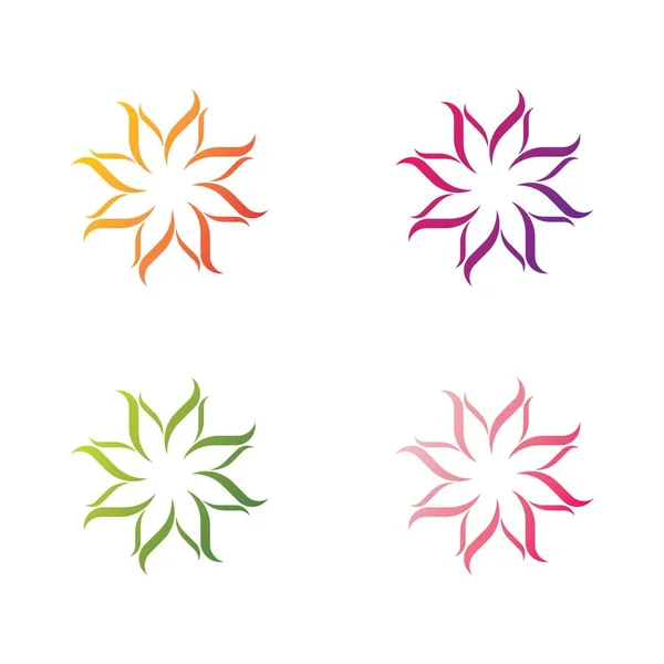 Design Conjunto Ícone Vetor Logotipo Flor — Vetor de Stock