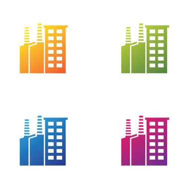 Sanayi logosu şablon vektör simgesi seti