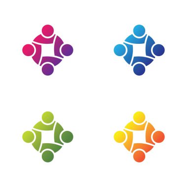 Takım çalışması logo şablon simgesi seti