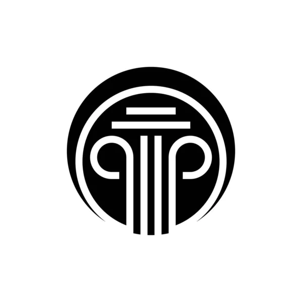 Disegno Icona Vettoriale Modello Logo Pilastro — Vettoriale Stock