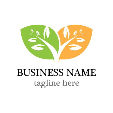 Yaprak vektörü logo şablon tasarımı