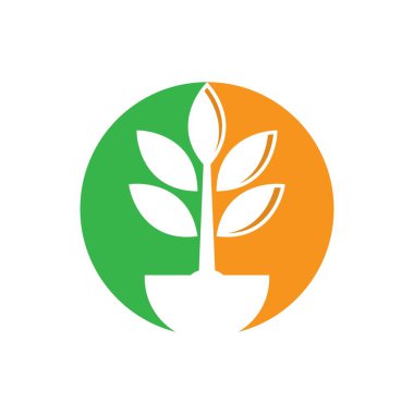 Ağaç yaprağı vektör logosu tasarımı, çevre dostu kavram