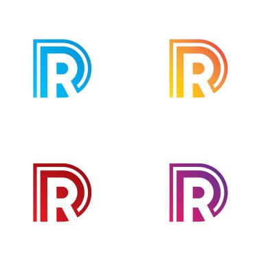 R Harfi Logo Şablonu vektör simgesi tasarımı