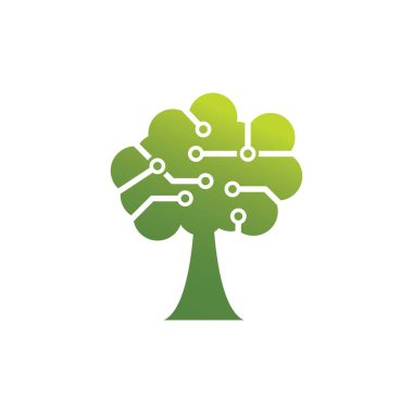 Ağaç ve çip logo şablon tasarımı