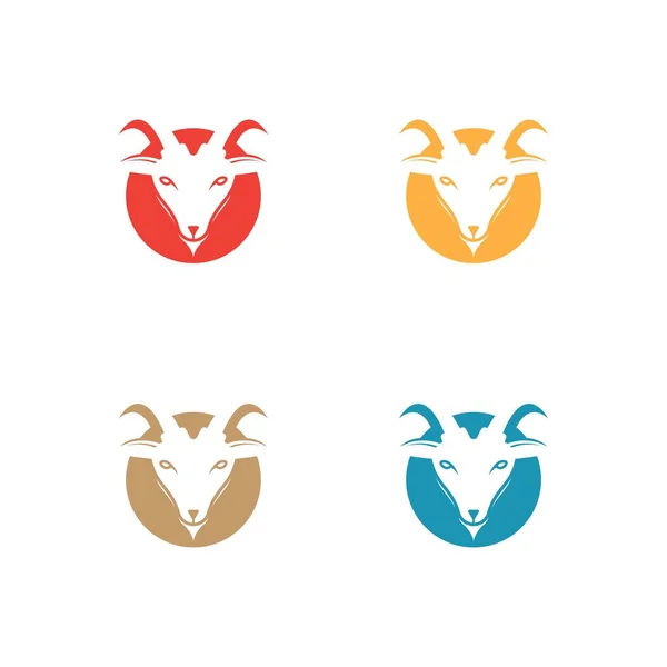 Goat Vector Logo Icon Set Design — Wektor stockowy