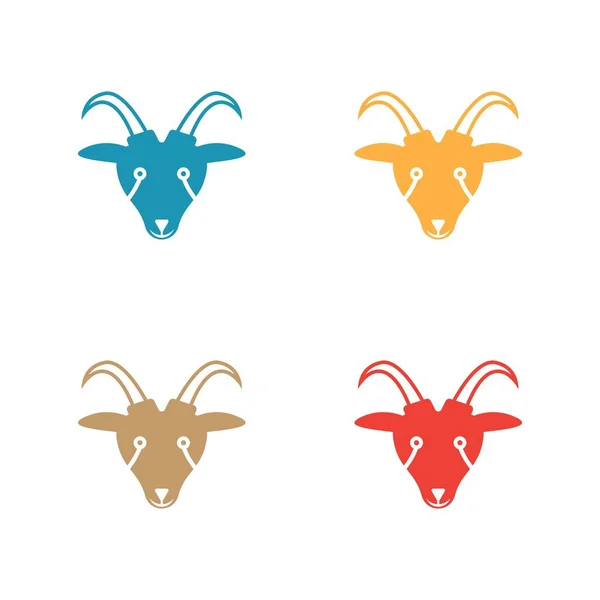 Goat Vector Logo Icon Set Design — Stock Vector