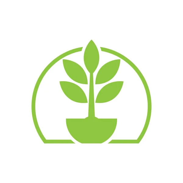 木の葉ベクトルのロゴデザイン 環境に優しいコンセプト — ストックベクタ