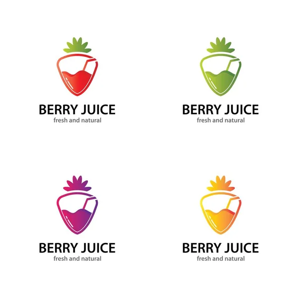 Berry Juice Logo Template Vector Icon Design — Vector de stock