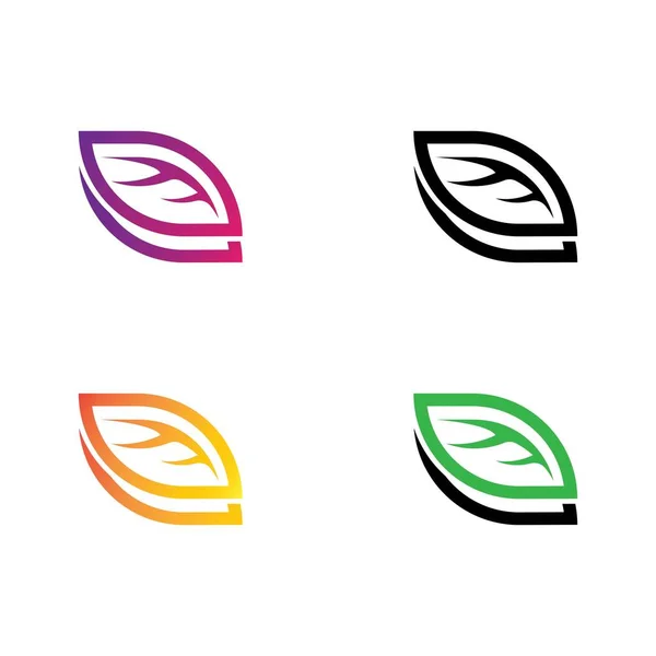 Folha Vetor Logotipo Modelo Ícone Design — Vetor de Stock