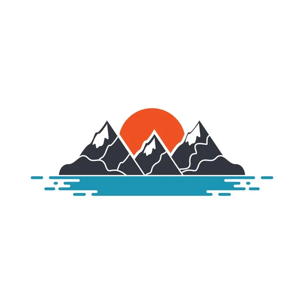 Desain Ikon Templat Logo Pegunungan - Stok Vektor