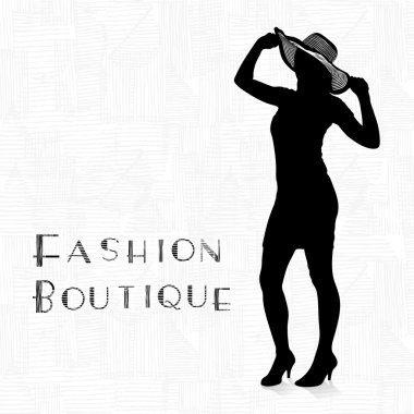 moda figürü çizgili bir şapka ile.