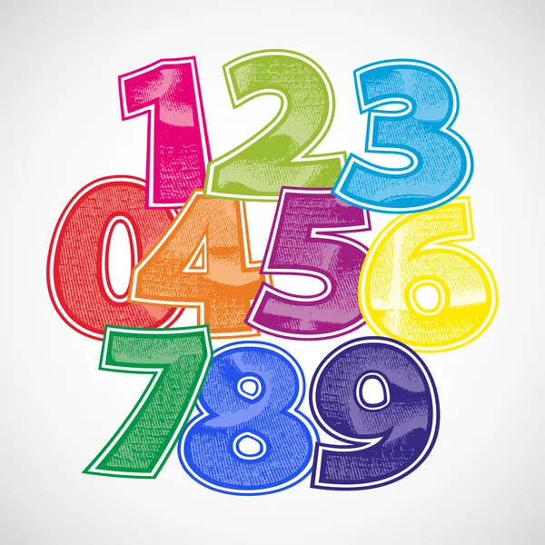 Numbers scratched vector font. — Stock Vector