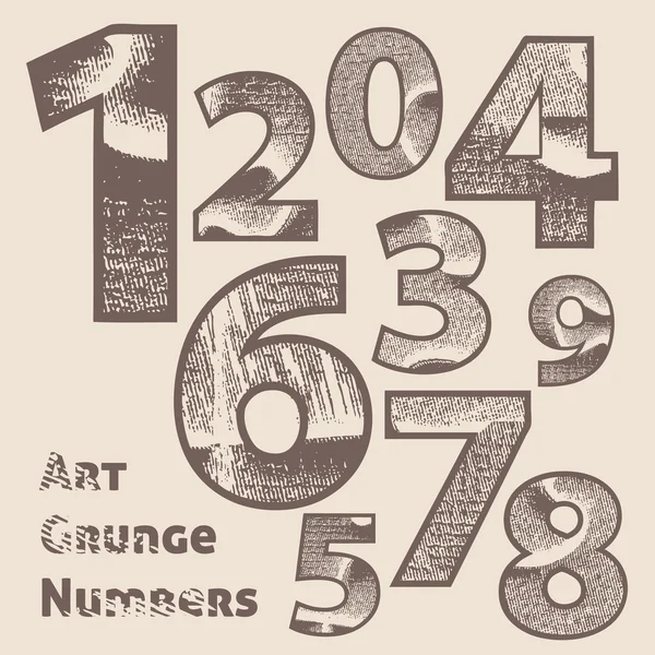 Vector grunge scratched numbers. — Stock Vector