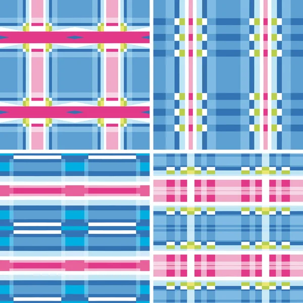 Set seamless checkered pattern — Stock Vector