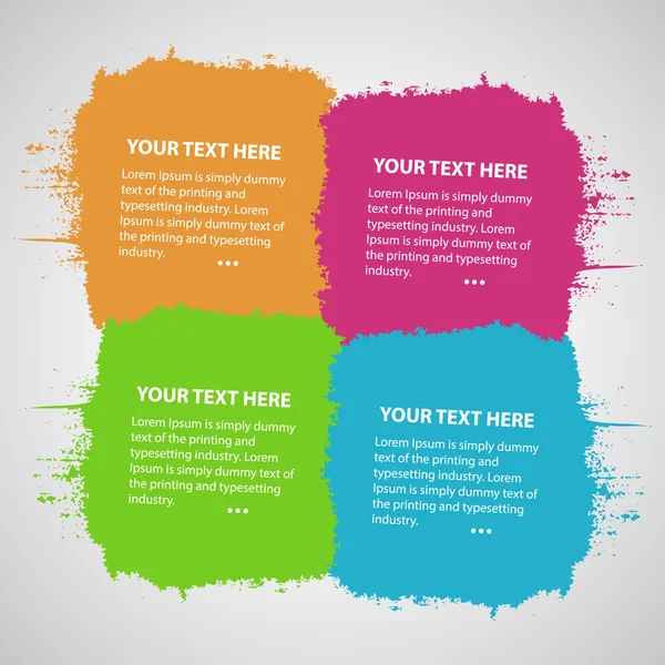 Quatre taches colorées connectées avec place pour le texte — Image vectorielle