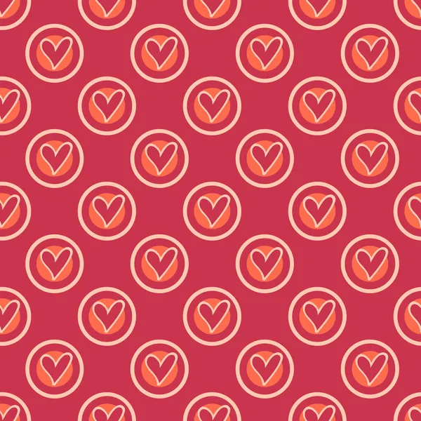Retro heart seamless pattern — Stock Vector