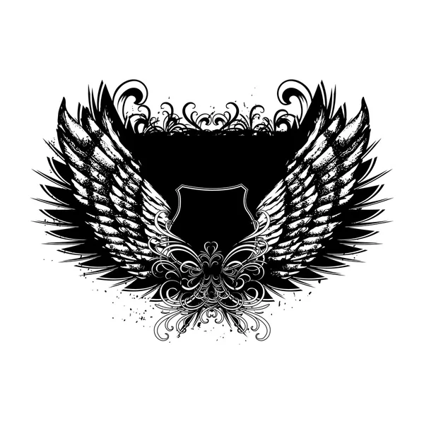 Escudo com asas de anjo — Vetor de Stock