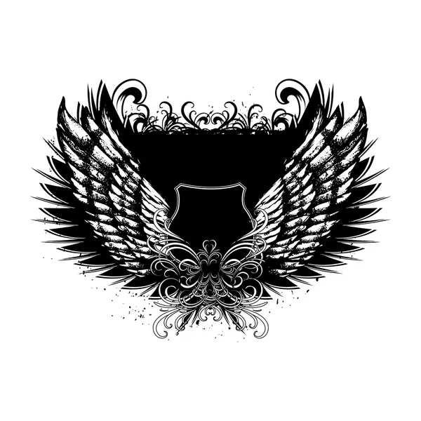 Escudo com asas de anjo — Vetor de Stock