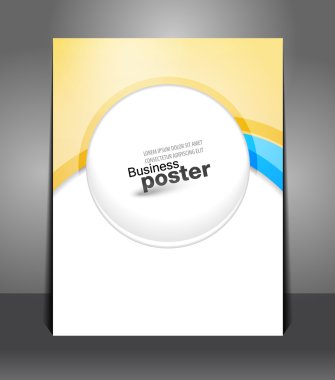 şık mavi iş poster sunumu