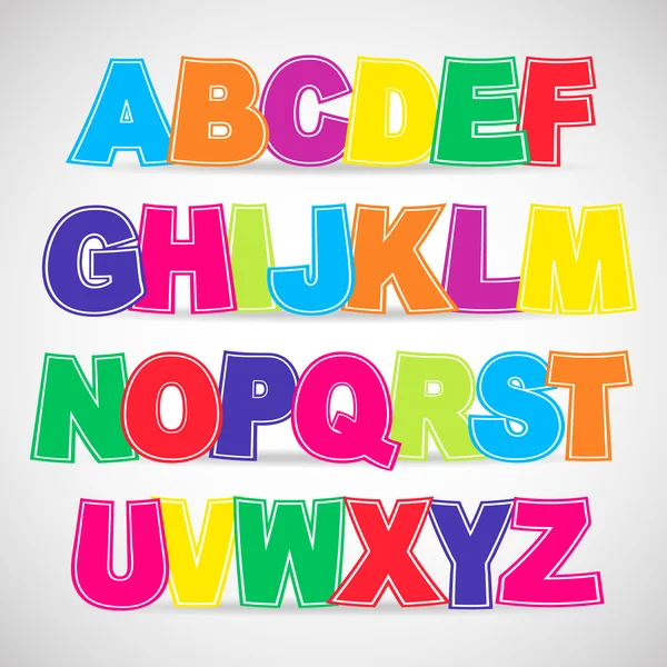 Alphabet vectoriel coloré — Image vectorielle