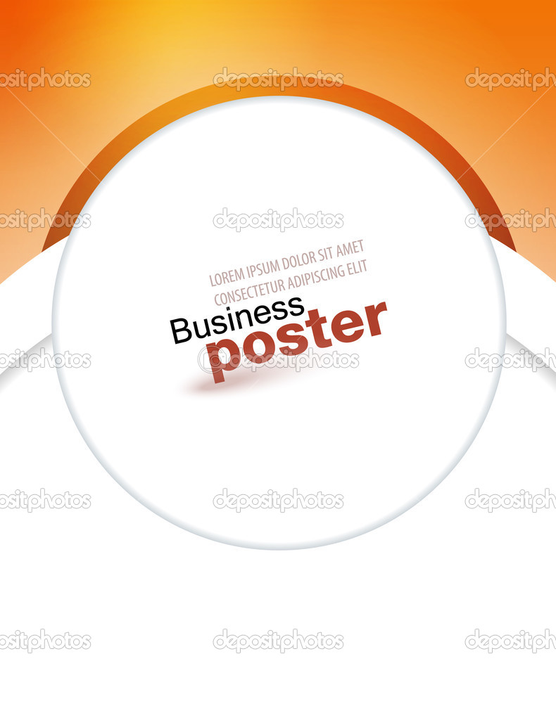 Stylish orange presentation of business poster
