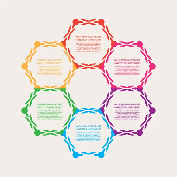 Infografica decorativa a colori — Vettoriale Stock