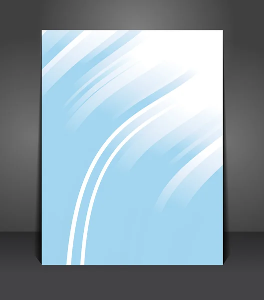 Elegante presentación azul de póster de negocios con rayas — Vector de stock