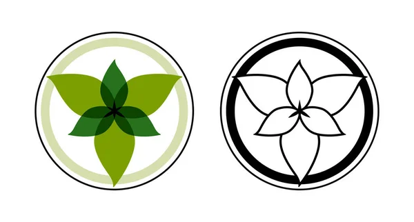 Icône Décorative Décorative Vectorielle Nature Plante Vecteur Illustration Logo Design — Image vectorielle