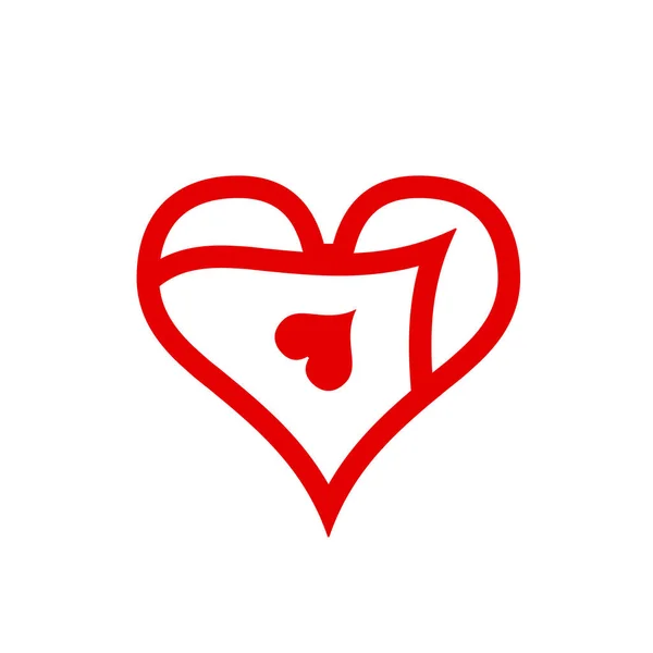 Kalp Vektör Logosu Sevgililer Günü Sembolü Yaratıcı Amblem Işareti Işareti — Stok Vektör