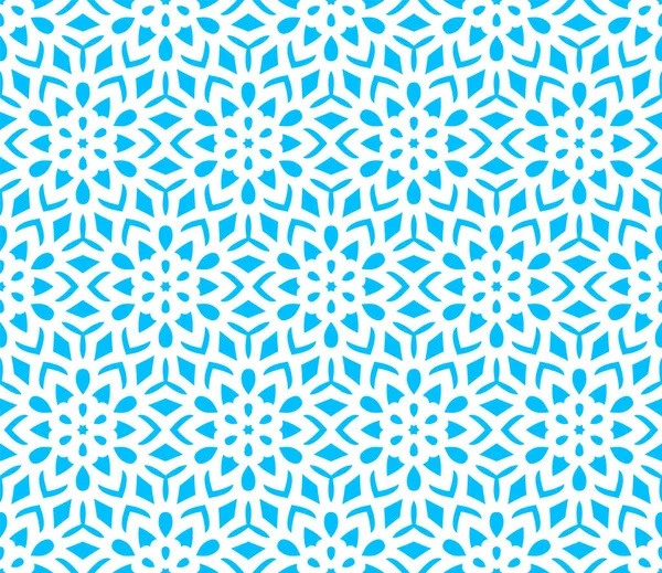 Decorative Vector Seamless Pattern Blue Ornamental Shapes Arabesque Background Design — Stockvektor
