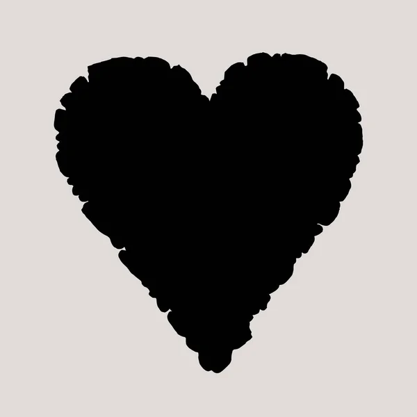 Šablona Vektorové Černé Srdce Ilustrační Karty Abstraktní Symbol Grunge — Stockový vektor