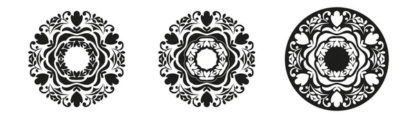 Vector Set Logo Design Templates Oriental Style Folk Ornaments — Stock Vector