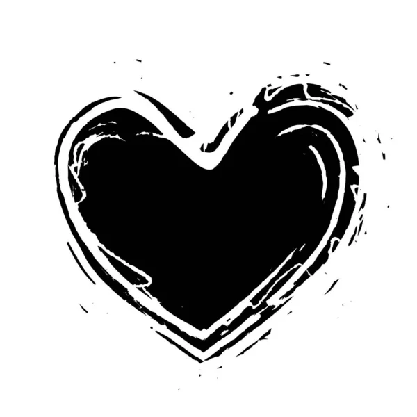 Grunge Heart Shape Hand Drawn Vector Hearts Artistic Design Illustration — 스톡 벡터