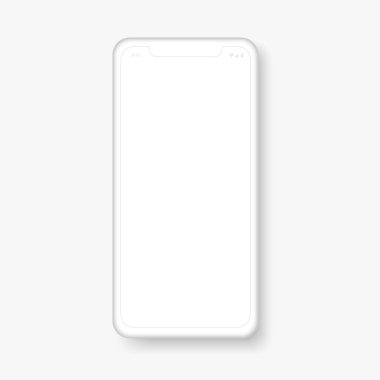 İş için telefon vektör şablonu. Gri çizim modern akıllı telefon. Konsept grafik tasarım sunumu.