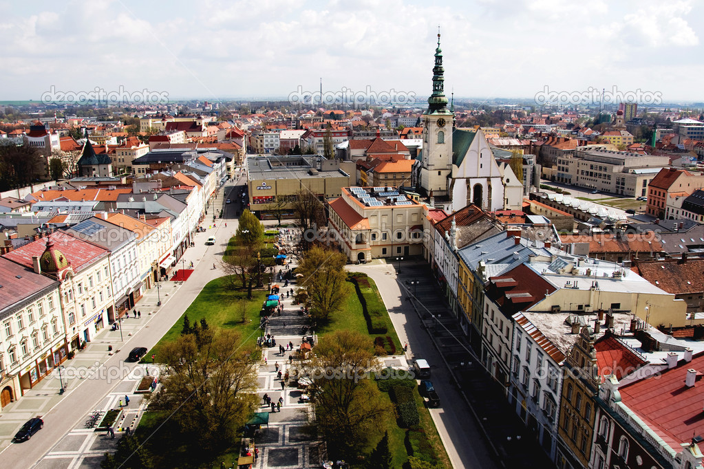 Prostejov from the town hall tower, Czech Republic