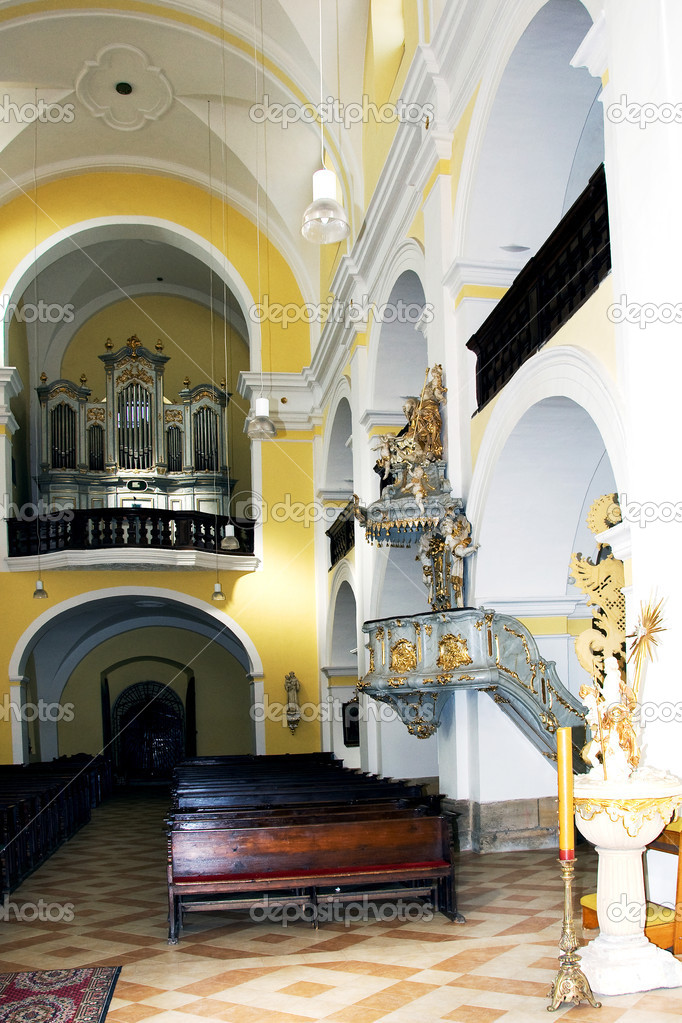 Interior of church of Saint Mark in Litovel, Czech Republic