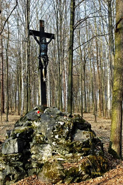 Statue de Jésus-Christ sur une croix — Photo