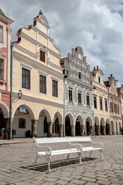 Main square in Telc, UNESCO city in Czech Republic — Stock Photo, Image