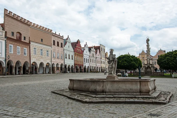 Hauptplatz in telc, Unesco-Stadt in der Tschechischen Republik — Stockfoto