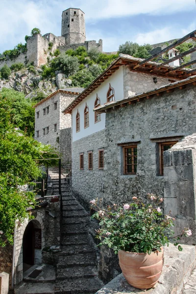 As ruínas do castelo Pocitelj — Fotografia de Stock