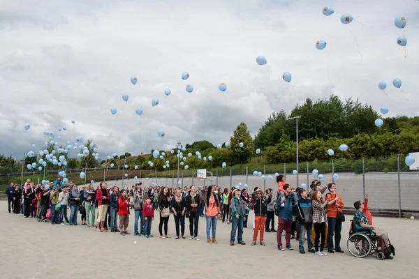 Children with transplanted bone marrow celebrating the 25th anniversary of the first transplant Royalty Free Stock Photos