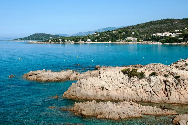 Corsica Occidentale Isola Francese Paesaggio Costiero Selvaggio Con Pietre — Foto Stock