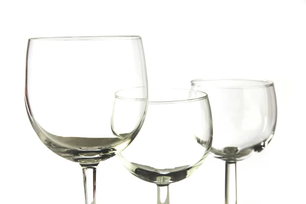 Three empty glasses — Stock Photo, Image