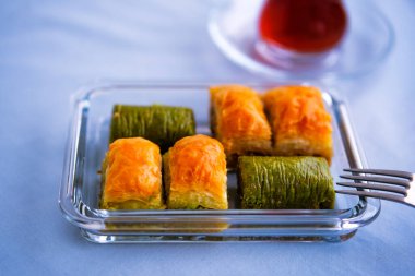 Baklava, traditional middle eastern, Turkish and Arabic sweet desert
