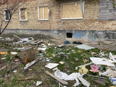 Rus ordusunun Kiev bölgesindeki Vasilkov kentinde bombalanmasının yol açtığı yıkım. Ukrayna 'daki sivil nüfusun katledildiğine dair kanıt. Rusya ve Ukrain arasındaki savaş