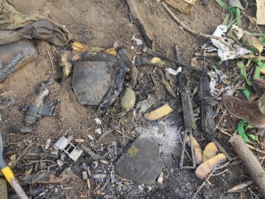 Kharkiv, Ukrayna - 15 Nisan 2022: Ukrayna 'daki askeri operasyonlara bağlı enkaz. Ukrayna 'da Savaş